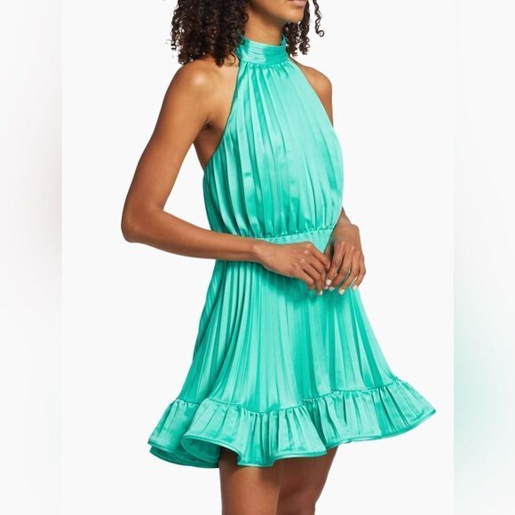 Amur  Amiri Pleated Halter Minidress size 2 - Picture 1 of 13